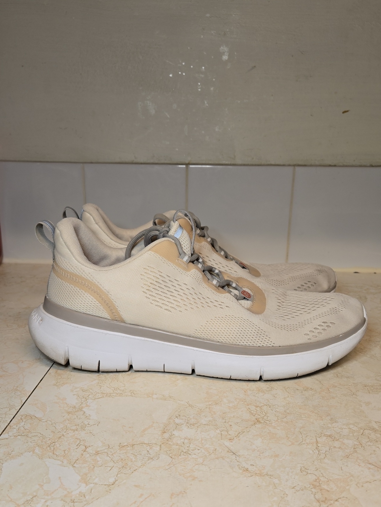 Cole Haan Zerogrand Journey Cream Knit Running Sneakers